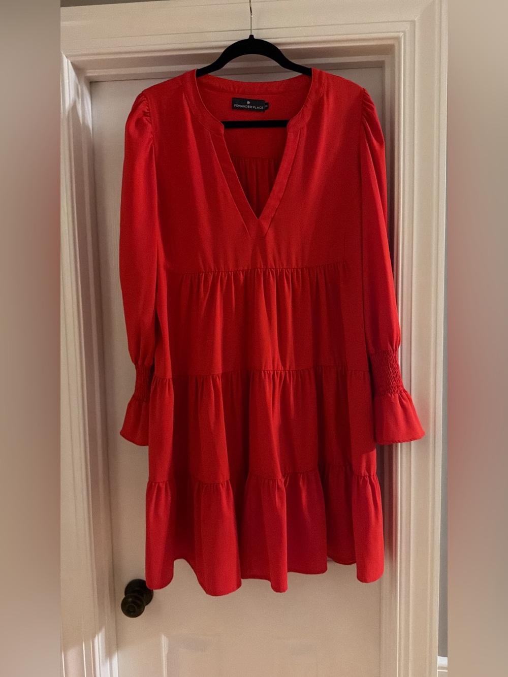 Pomander Place Red Crepe Kenzo Dress
